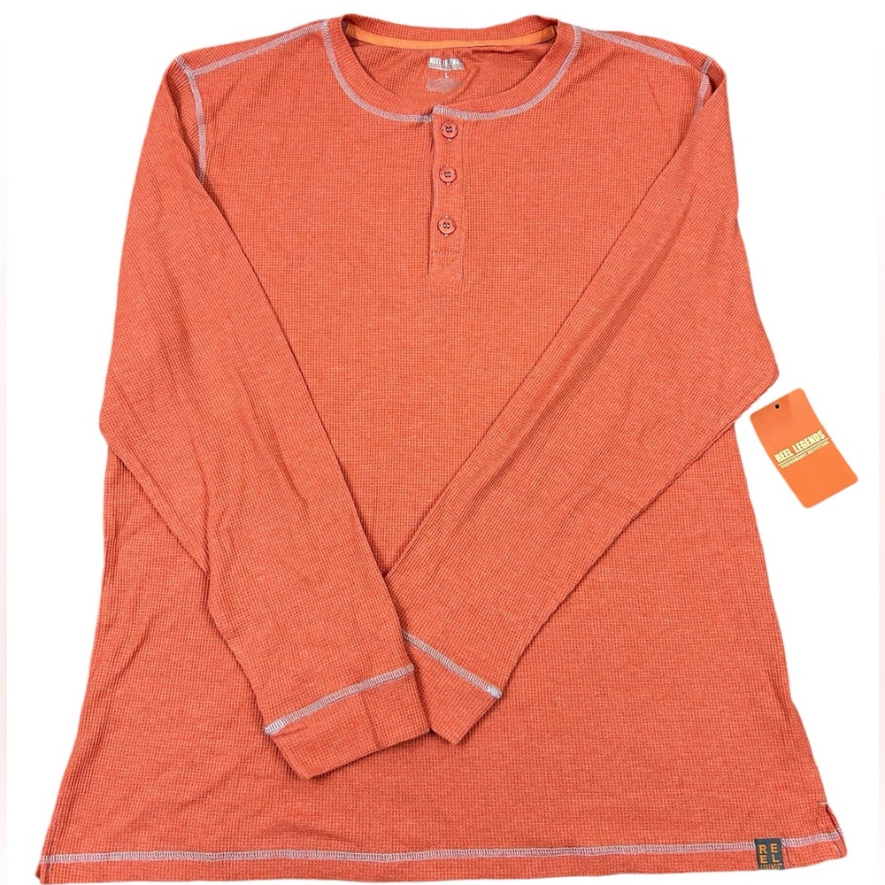 NWT Reel Legends Long Sleeve Shirt Size L Cotton Polyester Spandex Orange